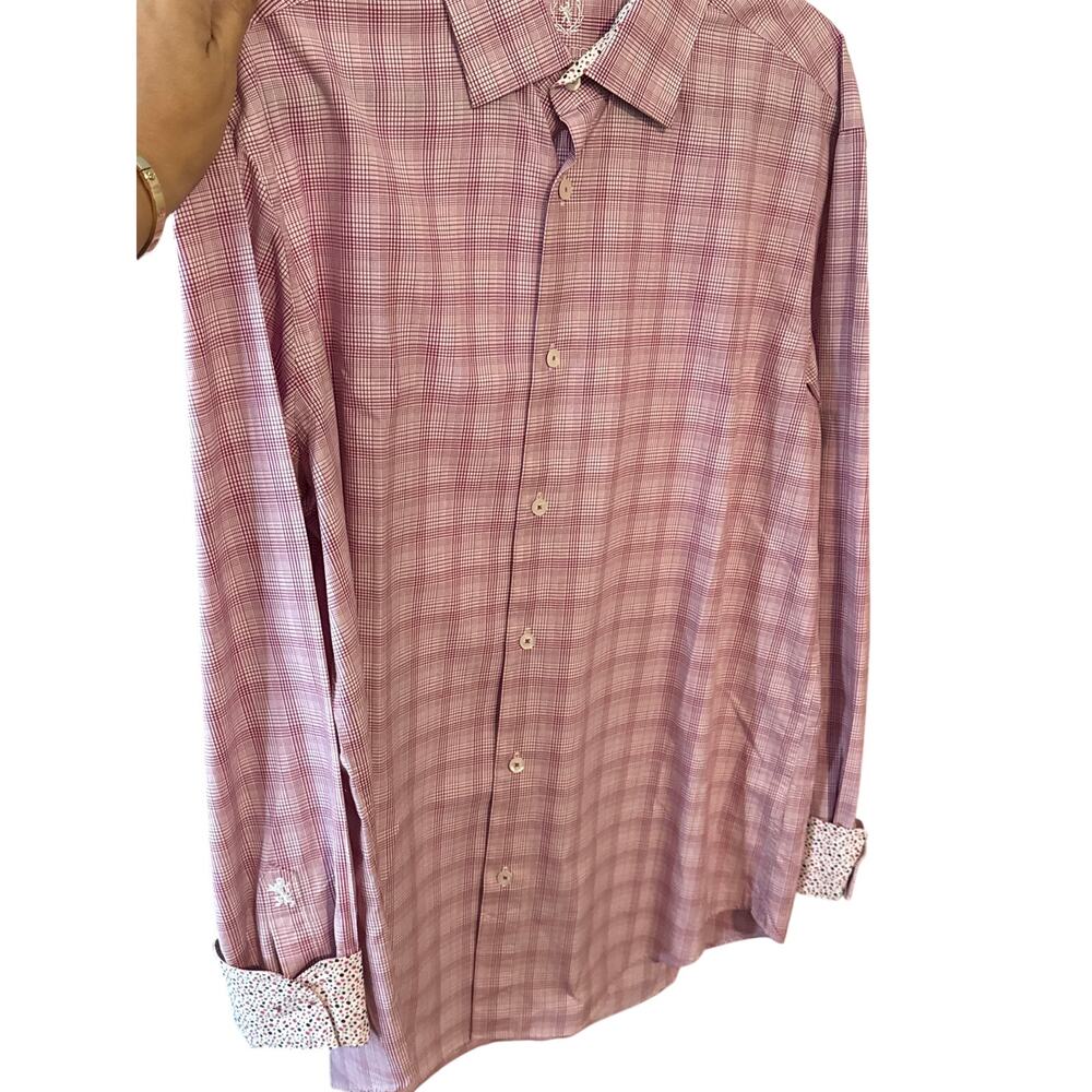 Bugatchi Abstract Cuff Plaid Button Down Dress Sh… - image 6